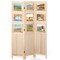 Natural Wood Room Divider 3 Panel Folding Photo Display Privacy Screen
